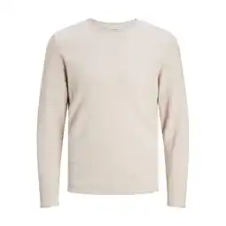 ANWB Jack & Jones Heren Cooper Knit Crew Neck Beige aanbieding