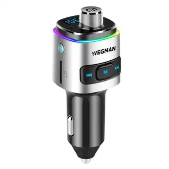 ANWB Wegman Bluetooth FM Transmitter Carkit Zilver aanbieding