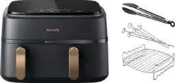 Coolblue Philips 3000 series Dual Basket NA352/00 + Dubbellaagse kookset aanbieding