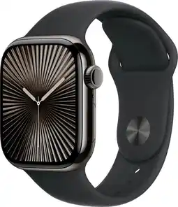 Coolblue Apple Watch Series 10 4G 42mm Titanium Zwart Sportband M/L aanbieding