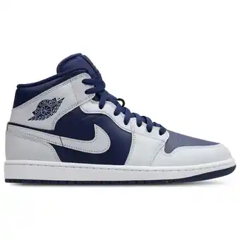 Foot Locker Jordan Aj1 Mid Sneakers Heren - Blauw - Maat 40.5 - Leer, Synthetisch aanbieding