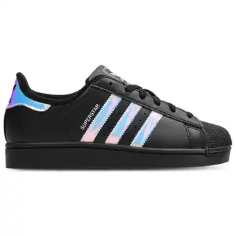 Foot Locker Adidas Superstar Kindersneakers - Zwart - Maat 36 - Leer aanbieding