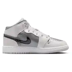 Foot Locker Jordan Aj1 Mid Kindersneakers - Grijs - Maat 36 - Leer aanbieding