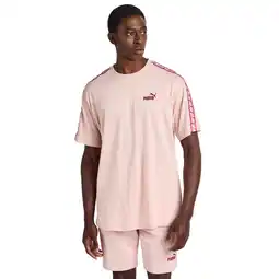Foot Locker Puma Essentials+ Tape T-shirts Heren - Roze - Maat S - Katoen Jersey aanbieding