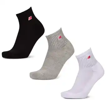 Foot Locker New Balance Quarter 3 Pack Sokken Unisex - Wit - Maat 35-38 aanbieding