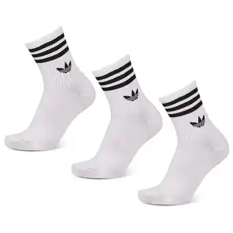Foot Locker Adidas Mid Cut Crew 3 Pack Sokken Unisex - Wit - Maat 40-42 aanbieding