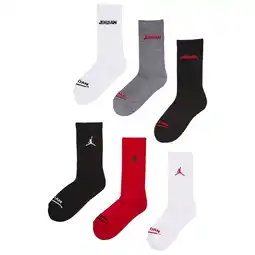 Foot Locker Jordan Kids Crew 6 Pack Sokken Unisex - Rood - Maat 35 - 38 aanbieding