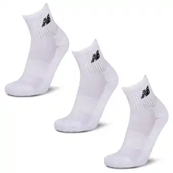 Foot Locker New Balance Quarter 3 Pack Sokken Unisex - Wit - Maat 39-42 aanbieding