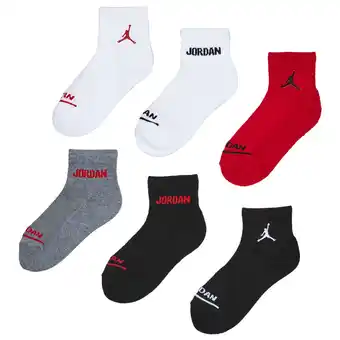 Foot Locker Jordan Kids Ankle 6 Pack Sokken Unisex - Rood - Maat 35 - 38 aanbieding