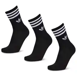 Foot Locker Adidas Mid Cut Crew 3 Pack Sokken Unisex - Zwart - Maat 37-39 aanbieding