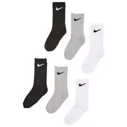 Foot Locker Nike Kids Crew 6 Pack Sokken Unisex - Wit - Maat 23.5 - 27 - Katoen aanbieding