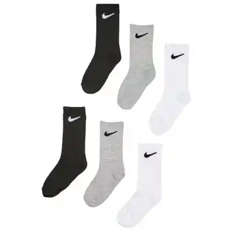 Foot Locker Nike Kids Crew 6 Pack Sokken Unisex - Wit - Maat 23.5 - 27 - Katoen aanbieding
