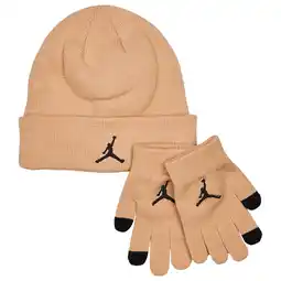 Foot Locker Jordan Kids Beanie Glove Set Winter mutzen Unisex - Bruin - Maat YOUTH - Wol aanbieding