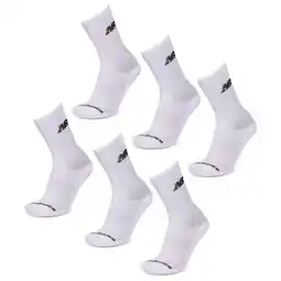 Foot Locker New Balance Crew 6 Pack Sokken Unisex - Wit - Maat 35-38 - Katoen aanbieding