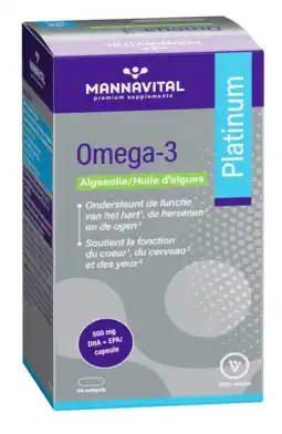 De Online Drogist Mannavital Omega 3 Algenolie Platinum Softgels aanbieding