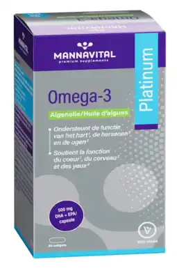De Online Drogist Mannavital Omega 3 Algenolie Platinum Softgels aanbieding