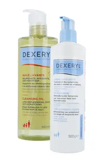 De Online Drogist Dexeryl Verzachtende Crème en Wasolie Combi aanbieding
