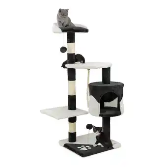 Zooplus Lionto krabpaal, 112cm zwart/wit voor katten aanbieding