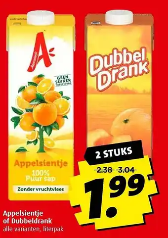 Boni Appelsientje of Dubbeldrank 1 L aanbieding