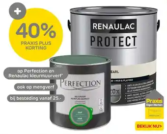 Praxis Op Perfection en Renaulac kleurmuurverf aanbieding