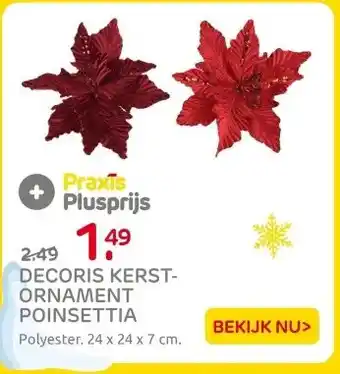 Praxis Decoris Kerst Ornament Poinsettia aanbieding
