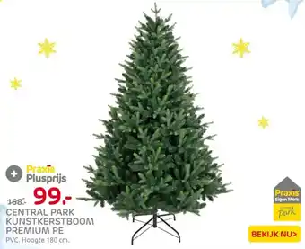 Praxis Central park kunstkerstboom premium PE aanbieding