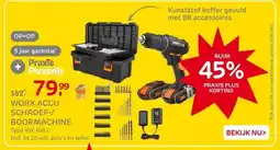 Praxis Worx accu schroef boormachine aanbieding