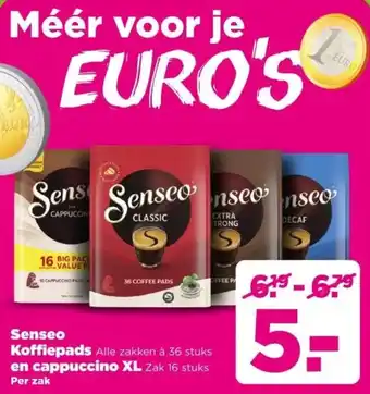 PLUS Senseo Koffiepads en cappuccino XL aanbieding