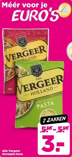 PLUS Alle Vergeer Geraspte kaas aanbieding