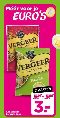 PLUS Alle Vergeer Geraspte kaas aanbieding