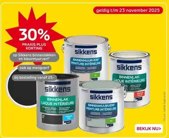 Praxis Op Sikkens binnenlakken en kleurmuurverf aanbieding