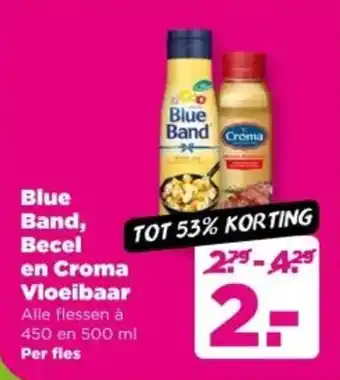 PLUS Blue Band, Becel en Croma Vloeibaar aanbieding