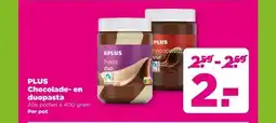 PLUS PLUS Chocolade- en duopasta aanbieding