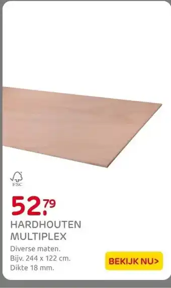 Praxis Hardhouten multiplex aanbieding