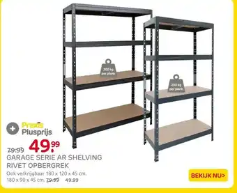 Praxis Garage serie ar shelving rivet opbergrek aanbieding