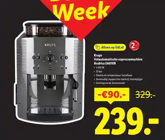 Lidl Krups Volautomatische espressomachine Arabica EA810B aanbieding