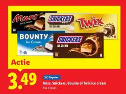 Lidl Mars snickers bounty of twix ice cream aanbieding