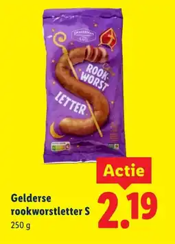 Lidl Gelderse rookworstletter S aanbieding