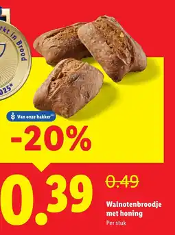 Lidl Walnotenbroodje met honing aanbieding