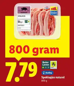 Lidl Speklapjes naturel aanbieding