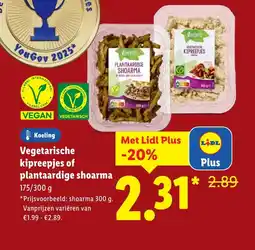 Lidl Vegetarische kipreepjes of plantaardige shoarma aanbieding