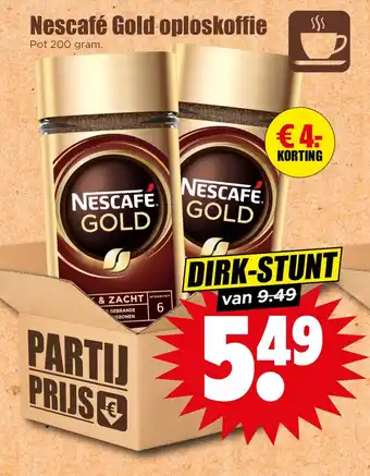 Dirk Nescafé Gold oploskoffie aanbieding