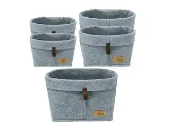 Lidl Wenko Set van 5 vilten manden Feli aanbieding