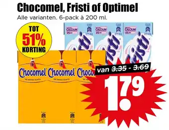 Dirk Chocomel Fristi of Optimel aanbieding