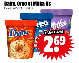 Dirk Daim Oreo of Milka ijs aanbieding