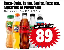 Dirk Coca-Cola FANTA Sprite Fuze tea Aquarius of Powerade aanbieding