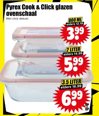 Dirk Pyrex cook & click glazen ovenschaal aanbieding