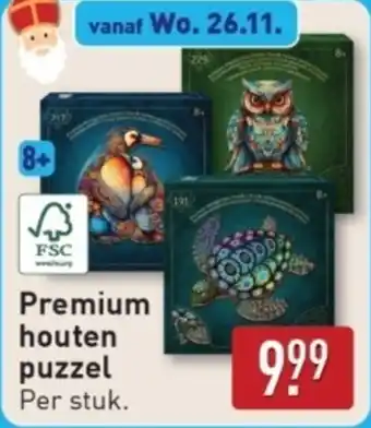 ALDI Premium houten puzzel aanbieding