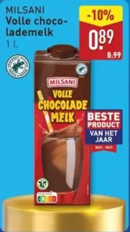 ALDI Milsani Volle Chocolademelk aanbieding