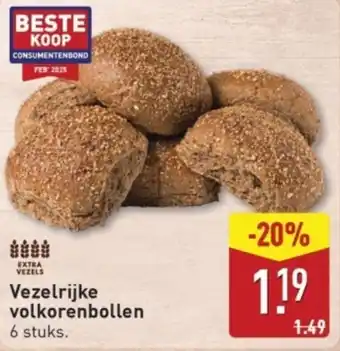 ALDI Vezelrijke Volkorenbollen aanbieding